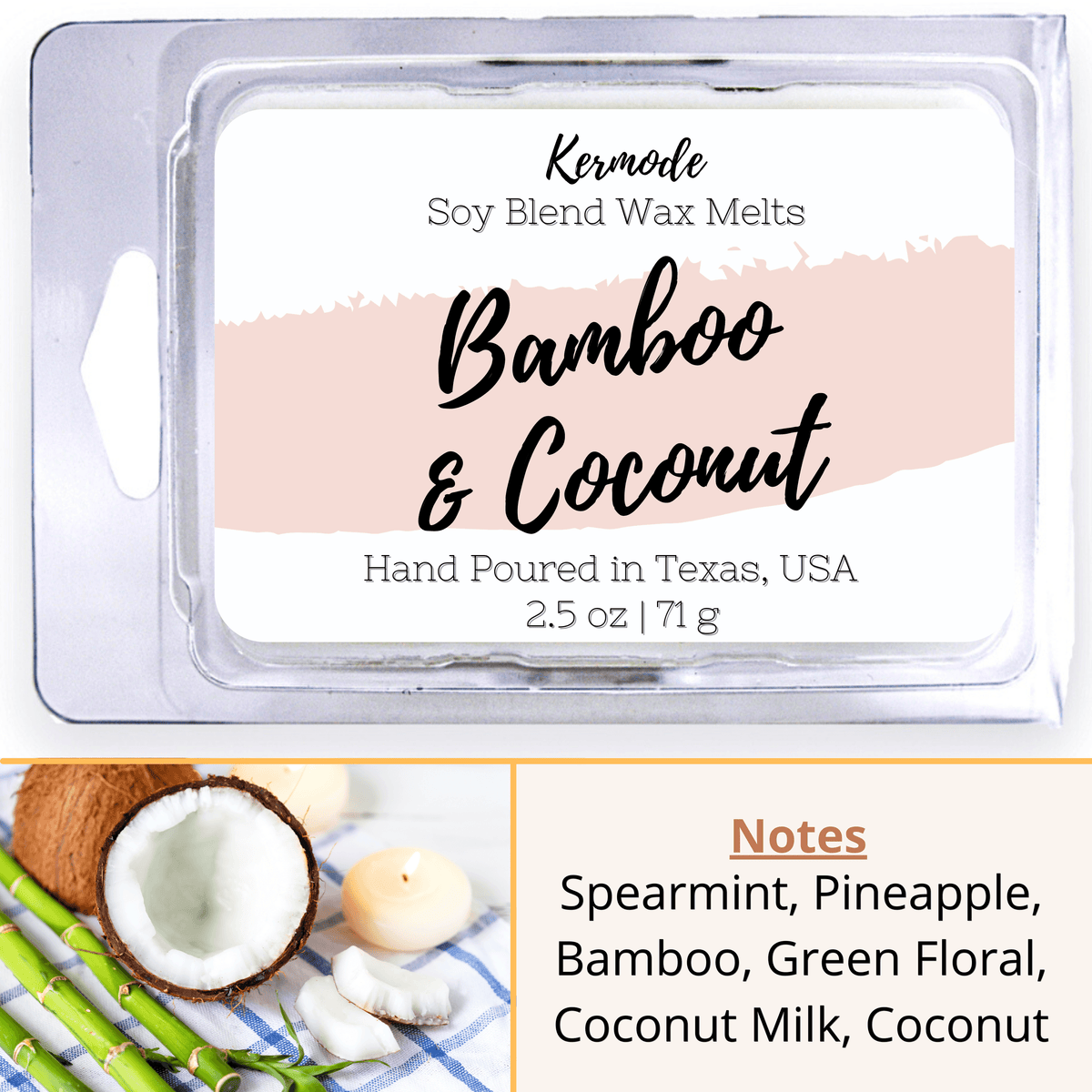 Bamboo & Coconut Wax Melts by Candlecopia®, 2 Pack